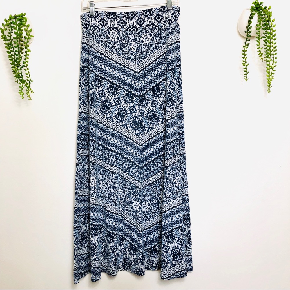 Boho Tie Dye Blue Print Maxi Shirt - Picture 2 of 4